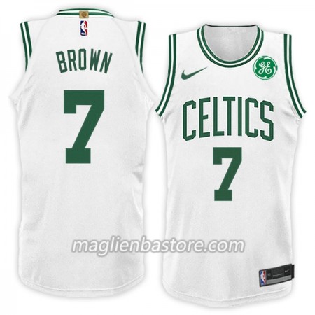 Maglia NBA Boston Celtics Jaylen Brown 7 Nike 2017-18 Bianco Swingman - Uomo